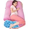 TaiBest Cuscino gravidanza in memory foam triturato per dormire, cuscino maternità per donne incinte, supporto addominale, corpo intero a forma di U (memory foam, viola chiaro)
