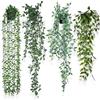 JIZZU Edera Finta Da Interno, 4 Pezzi Piante Finte Da Appartamento, Edera 80Cm Appeso Con Vaso, Pianta Rampicante Finta Per La Casa, Il Balcone, Il Soggiorno, La Decorazione Delle Pareti