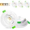 Aulaiyi Faretti LED Incasso 230V Dimmerabile 3 Livelli IP44, Foro Ø68-80mm | 45° Orientabili Faretto Incasso Cartongesso Ultrasottili 22mm, 5W Regolabile 3CCT, Faretti LED per Bagno, Set di 3 Bianco