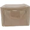 COSE DA CASA Scatola Porta Indumenti in Tessuto TNT bejge 40x30x50cm doppia Chiusura a Cerniera new e Finestre Trasparenti vedo il tutto Box Salvaspazio per Armadio Organizer Pieghevole