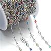 GUOZHAN 1 m/Rotolo di Perline di Cristallo di zircone, Catene di Rame, Catene alla Caviglia in Pietra di Rhinestone per componenti di collane e bracciali, creazione di Gioielli Fai da Te