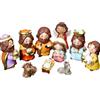 Luckyki Set Presepe di Natale in Resina - 10 Pezzi con 7 Figure, Statue, Mangiatoia e Statuine per Decorazioni di Ufficio, Casa e Chiesa