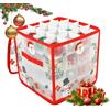 TaimeiMao Scatola portaoggetti per palline di Natale, borsa porta | palline di Natale 64, contenitore con divisori e manici, regolabile, pieghevole, decorazioni natalizie