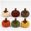 Jutojuvuw 6 Figure di Zucca lavorate a Maglia con Foglie d'Acero | Decorazioni autunnali per interni in tonalità calde, per arrangiamenti coordinati su tavolo da pranzo, console o mensola