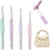 IFTHGIO 4 PCS Set di Uncinetti Ergonomici,IFTHGIO Uncinetto a Mano per Principianti | Uncinetto Per Mani Artritiche,Ergonomic Crochet Hook,8/10/12/15 MM,Con Impugnatura In Gomma,Per Coperte, Maglioni, Sciarpe