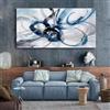 IHHGNB Grandi opere d'arte astratte moderne - Decorazione da parete su tela blu e bianca per soggiorno, ufficio, quadri, poster, stampe 70x140 cm (28x55 pollici) senza cornice
