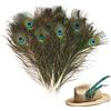 Generisch 20 piume di pavone naturali, 25-30 cm, belle piume per occhi, per cappelli, fai da te, artigianato, decorazioni per testa di pavone