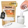 DECEVI Candele Perlate Naturali - Kit Cera per Candele con Stoppini (500 Grammi) | Kit Candele Perlate 500 g / 1200 g | Cera Naturale Senza Paraffina con Stoppini | Per Candele di Sabbia Fai da Te