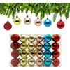 Xcdhemde® 24 Palline di Natale, Palline Natale Plastica 5cm (Cinque Colori) | Decorazioni Albero Natale Corda Appenderle, Adatte Feste, Matrimoni e Compleanni - 5 Colori: Rosso, Oro, Rosa, Argento e Blu