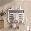 S'AFIELINA Scaldasalviette elettrico bagno 450 × 600 mm 155 W Bianco | Termoarredo elettrico bagno WiFi con app, riscaldamento in fibra di carbonio, con spina o a collegamento fisso