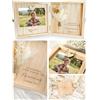 Joli Coon Cofanetto regalo madrina in legno, 14 x 14 x 3 cm | Fiori secchi veri, foto con magnete a cuore, chiusura metallica, souvenir decorativo, pronto per essere regalato