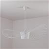 YUNDING Lustre LED Moderne, Lustre Suspendu Vertige, Tissu Poliestere + Abat-jour Chapeau En Fer Forgé, Salle À Manger Salon Barre Lumineuse Chambre À Café (100cm, White)