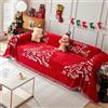 Surwin Grande Telo Copridivano, Stampa Natalizia Copridivano con Frangia, Antimacchia Universale Telo Arredo Divano per Sedie, Divani, Letto, Poltrona (Natale rosso D,180x130cm)