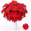 Hahorpa 3 Pezzi Poinsettia Fiore Artificiale,Decorazione Natalizia Poinsettia Rossa | Colori Vivaci & Resistenti Sbiadimento, 35cm Decorazioni Natalizie in Finta Poinsettia per Tavolo, Feste, Interni ed Esterni