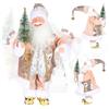 Gfilay Babbo Natale animato color latte dorato con musica e movimento | Statuetta musicale da collezione di Babbo Natale con 6 canzoni classiche per la decorazione della casa di Natale e le