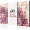 decomonkey Quadri Moderni Soggiorno Fiori Rosa Profumo, 3 pezzi, 60x40 cm | Tela strutturata su telaio in legno, decorazione per camera da letto e ufficio, peonia, Quadro Stampa su Tela