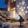 Jectse Proiettore natalizio impermeabile per esterni (Spina UE da 220 a | 12 Diapositive Lampada Proiettore Natalizia per Prato Esterno in Cortile, Testa Orientabile a 180°