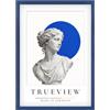 TRUE | VIEW DESIGN TrueView Cornice per Foto 41x51 cm Blu scuro | Dimensioni a Scelta | Vetro Acrilico | Cornice in Legno per Foto, Immagini e Certificati | Per Studio, Soggiorno e Camera da Letto