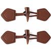 GIVBRO 2 Chiusure Alamaro in Pelle Marrone con Bottone Effetto Corno, 17 cm | Adatte a cappotti, scialli, giacche antivento, borse e lavori creativi; sui capi pesanti usare cuciture ben salde