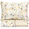 Generico Casa Giulia Completo Letto Classic Flower in 100% Cotone Percalle, Made in Italy, Lenzuola con Maxi Angoli 28 cm, Set con Federe, Disponibile Singolo e Matrimoniale (Naturale, Singolo)