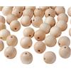 FASHEWELRY 100pcs 30mm grandi perline di legno non finite rotonde perline sfuse di legno per gioielli fatti a mano braccialetto collana foro: 5 ~ 6 mm