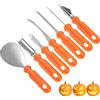 FLOPUL Kit Intaglio Zucca Halloween 7 Pezzi, Set Strumenti in Acciaio Inox per Intagliare e Decorare Zucche, Coltelli da Intaglio e Utensili Fai da Te per Lanterna di Halloween e Scultura