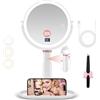 B Beauty Planet Specchio Trucco con Luci, 30X/1X Specchio Ingranditore con Luce, Doppio Lato, specchio per il trucco illuminato Pinzetta, 3 Modalità di Colore con Luminosità e Altezza Regolabili Rotazione a 360°