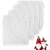AIEDECOPT 4 Pezzi Pelliccia Sintetica Natale, 25 x 25 cm Pelliccia Sintetica Bianca, Barba per Gnomi, Tessuto in Pelliccias Sinteticas Pretagliata, per Costume da Babbo Natale, Barba pers Gnomi Fai Da Te
