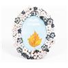 bordorsse Cornice Portafoto Decorativa, Visualizza Foto da 8,9 x 12,7 cm con Vetro HD Frontale, Cornice Ovale in Metallo Vintage con Fiori per Tavolo, Decorazione per la Casa