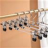 Supmaker Grucce in metallo per pantaloni, gonne, lunghe 40 cm, 10 pezzi, antiscivolo, gommate e regolabili, gancio girevole a 360°, salvaspazio, appendiabiti in ferro per pantaloncini, gonne con clip