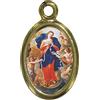 Ferrari & Arrighetti Medaglia Madonna Che scioglie i Nodi in Metallo Dorato e Resina - 2,5 cm (Confezione da 10 Pezzi)