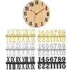 Apojgitn Kit di 6 numeri per orologio in plastica, numeri e kit fai da te, numeri arabi e romani, parti per sostituzione, riparazione e decorazione artistica per la casa (nero, oro, argento)