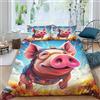 ZHUICHENG maiale Set Copripiumino Con Stampa 3D Stampa Set Di Biancheria Da Letto Con Copriletto in Microfibra Maialino pilota Copripiumino Soft Chic 3 Pezzi Per Adulti E Ragazzi doppio（200x200cm）