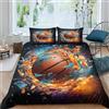 ZHUICHENG Effetti speciali basket Set Copripiumino Con Stampa 3D Stampa Set Di Biancheria Da Letto Con Copriletto in Microfibra Copripiumino Soft Chic 3 Pezzi Per Adulti E Ragazzi re（220x240cm）