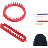NIVRAIN 7 Pezzi Rotondo e Rettangolare Macchina Maglieria, Retrò Set Telaio per Maglieria, Macchina per Lavorare a Maglia con Uncinetto, Ideale per Realizzare Sciarpe, Cappelli e Guanti