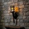 BKSXSOP Applique da Parete Medievale a LED in Stile Castello Gotico, Colore Arancione, Torcia + Supporto: Arancione