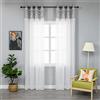GIRASOLE HOME Coppia Tende Bianche Semi Trasparenti con Orlo Superiore Grigio Stampato Rose Tenda Stile Shabby Chic per Soggiorno Camera Balcone Finestra e Interni 2 Pannelli con Occhielli (Grigio, 140x280cm)