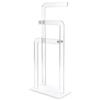 Iplex Design iPLEX - Shubi Servomuto Portasciugamani in plexiglass PMMA Trasparente, Base Color Bianco Pieno, Dim. 101x41x24,5 cm Made in It