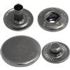 AERZETIX - C56628 - Set di 10 Bottoni pressione a molla Ø15mm in 4 parti metallici - colore nero nichelato - per borsa jeans pantaloni portafogli - pelletteria abbigliamento pelle artigianato