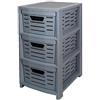 BELLI E FORTI Cassettiera Multiuso in Plastica Uniko 3 Cassetti Grigio 36,5 × 28,5 × 51,5 cm