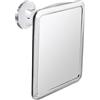 MIRRORVANA Specchio da doccia antiappannamento per rasatura con aspirazione aggiornata, doppio design anti appannamento, superficie infrangibile e girevole a 360°, 20,3 x 17,8 cm, cromato
