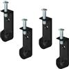 Gedotec Porta aste per armadi a soffitto | 4 pezzi Porta aste per abiti in metallo | OVALE | Sospensione per aste per armadi e appendiabiti nero | MADE IN GERMANY