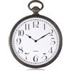 FISHTEC Orologio da parete Design - Orologio da taschino vintage - facile lettura con i suoi grandi numeri - adatto per cucina, ufficio, soggiorno, 30 cm, nero e rame