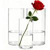 Koelaa Set di 3 Vasi Acrilici Trasparenti per Fiori - Cilindrici Decorativi per Composizioni Floreali, Centrotavola e Fai da Te, Regalo Matrimonio, Centrotavola per Feste (10x20cm, 12x25cm, 15x25cm)