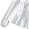 BENECREAT 2 Rotolo Cubo D'Acqua In Metallo Goffrato A Specchio Cristallo Argento PU Ecopelle, Rotolo In Similpelle Metallizzata Effetto Screpolato, 135x30cm