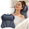 Vexnaro Cuscino da Bagno, Poggiatesta Vasca da Bagno Confortevole per Testa, 4D Mesh con 6 Ventose Antiscivolo, Collo e Schiena, Accessorio Spa Domestica, Adatto a Tutte le Vasche