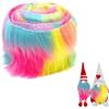 Rakiuty Tessuto in Pelliccia Sintetica,Tessuto in Pelliccia Sintetica Soffice,Pelliccia Sintetica Pelosa Strisce Pretagliate,per Cucito Capelli di Babbo Natale,per Decorazione,Barba di Gnomo (Arcobaleno)