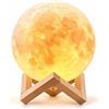 Generico Lampada Luna 3D con 8 Colori e Controllo Touch, Luce Notturna a Forma di Luna con Supporto in Legno, Cavo USB Incluso, Lampada Decorativa per Camera da Letto, Cameretta e Soggiorno