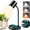 081 Store - Lampada da Scrivania LED 3 in 1 con Ricarica Wireless 15W e Speaker Bluetooth V5.4, Lampada da Tavolo Touch con 3 Tonalità di Luce 2700K-6500K, Collo Flessibile, Type-C