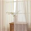 Gazal Vole Tende boho beige, set da 2 pezzi, H244 x L132 cm, motivo geometrico traforato effetto macramè, tende semitrasparenti con tunnel per bastone 7,5 cm, stile vintage, soggiorno camera